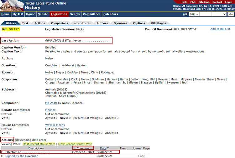 legislative-reference-library-of-texas-locating-bill-effective-dates